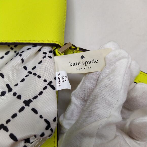 Kate Spade New York Highlighter Yellow Leather Turnlock Crossbody Bag - Picture 11 of 16